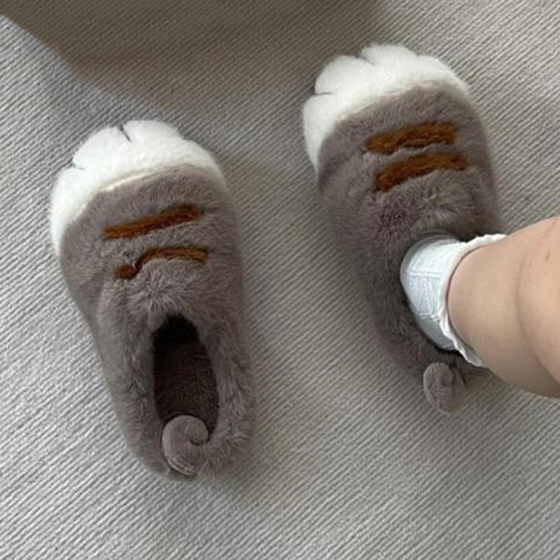 Cat Claw Bark - Eğlenceli Tüylü Kedi Ayakları Terlikleri Sevimli