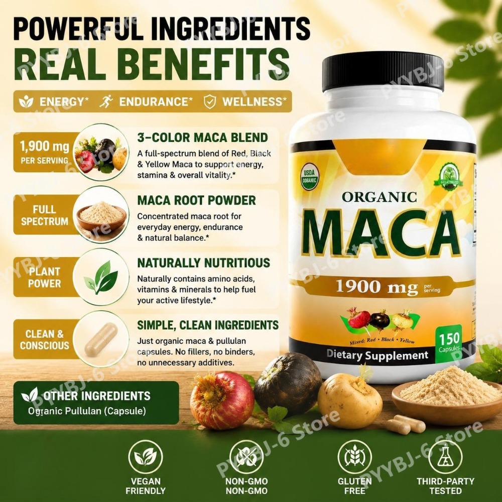Organik Maca Kökü Kapsülleri 1 - Herbal Queen incelemesi ve fiyatı