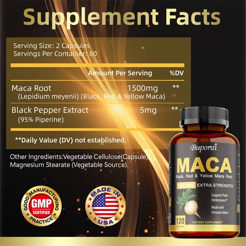 Maca Kapsülleri - Boyut, Sertl - Herbal Queen incelemesi ve fiyatı